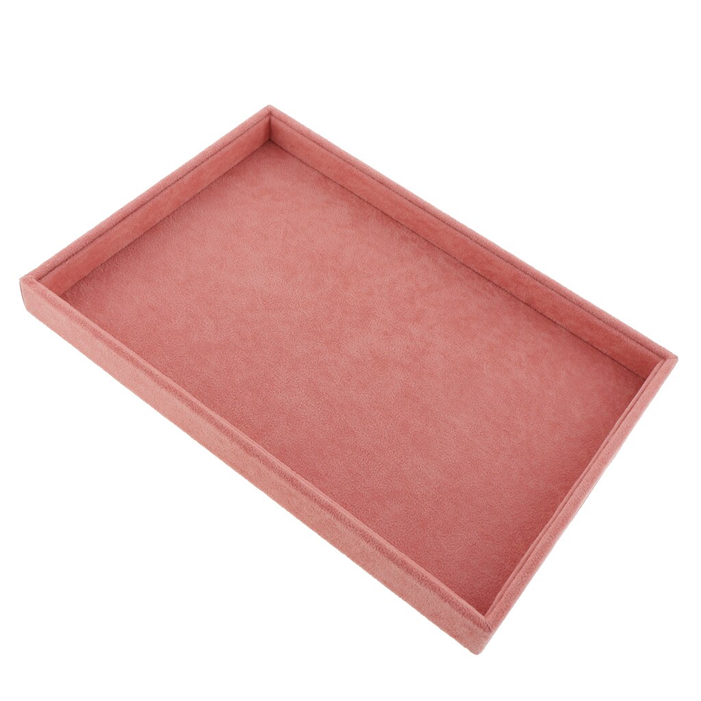 Fløjl smykker ring display organisator sag bakke holder halskæde øreringe bangle smykker opbevaring smykkeskrin stå lyserød: 1 35 x 24 x 3cm