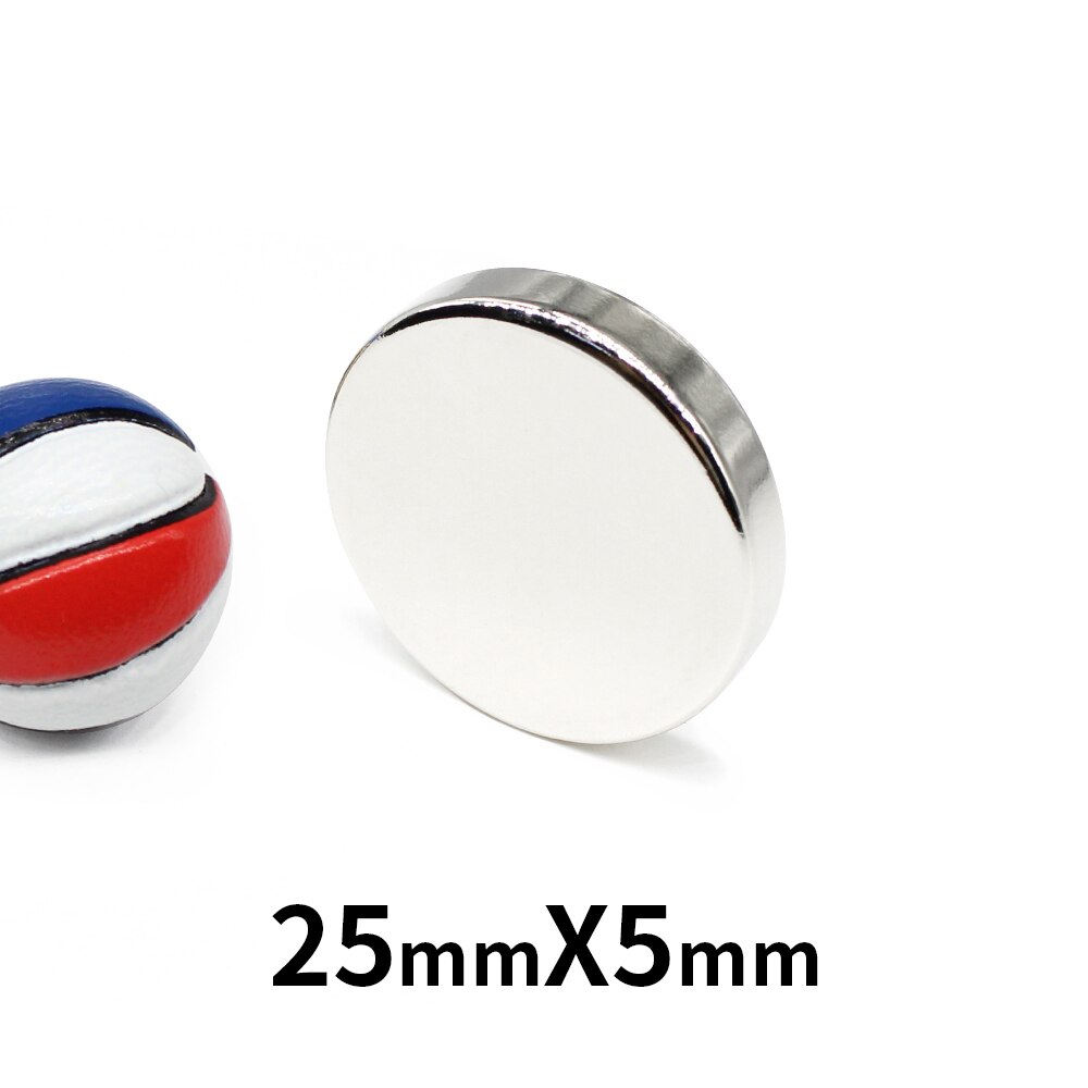 1/2/5/10/15/20PCS 25x5 mm Disc Strong Powerful Magnets N35 Bulk Round Search Magnet 25x5mm Permanent Neodymium Magnet 25*5