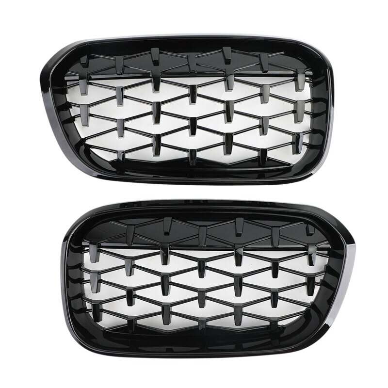 Grille de rein avant, Grille de météore de calandre de diamant de capot avant pour-BMW série 1 F20 F21 LCI noir
