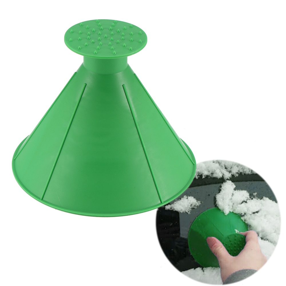 2pcs Plastic Snow Remover Magic Shovel Cone Shaped Outdoor Winter Car Tool Snow Windshield Funnel Ice Scraper