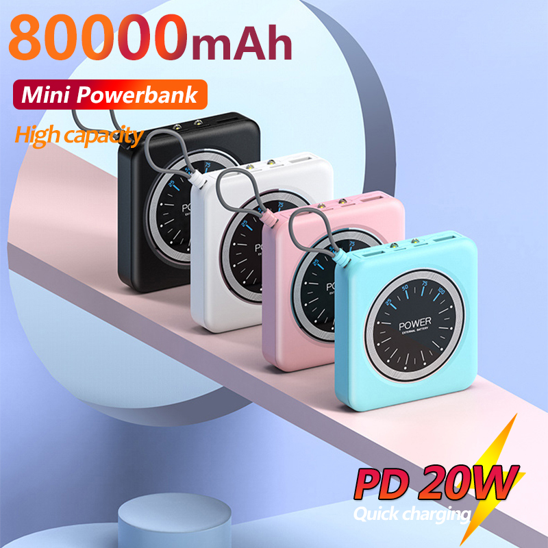Mini batterie externe Portable Macaron 80000mAh, minimaliste, double USB, charge rapide