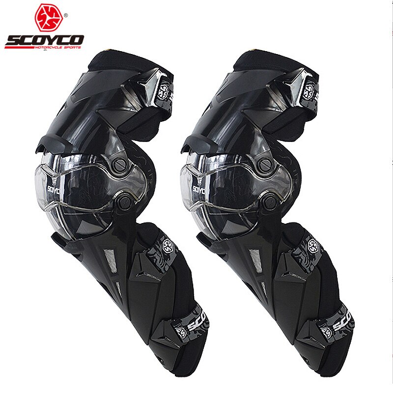 Scoyco  k12 gear motorcykel beskyttende knæpuder motobike knæbeskytter motocross motorsport knæbeskytter beskyttelsesudstyr: Sort