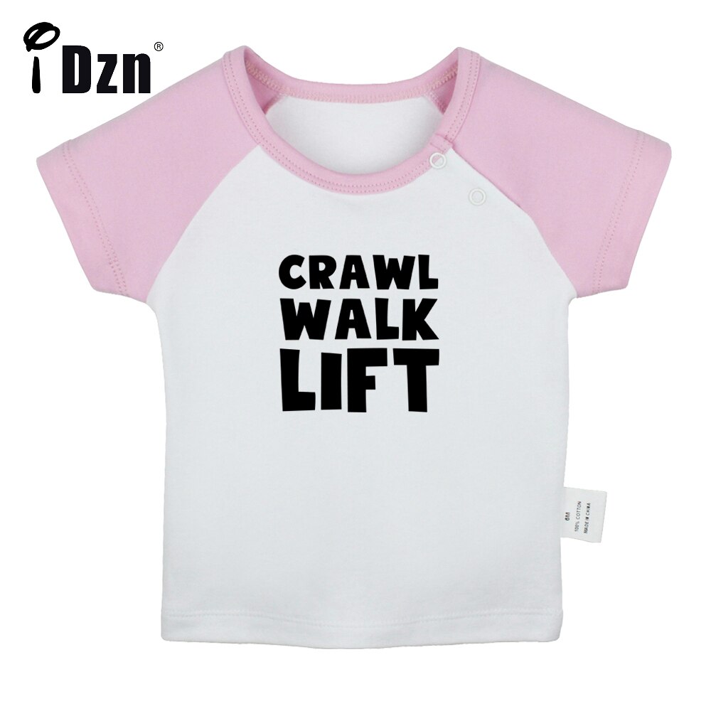 Zomer Crawl Walk Lift Fun Art Gedrukt Baby Jongens T-shirts Leuke Baby Meisjes Korte Mouwen T-shirt Pasgeboren Katoen tops Kleding