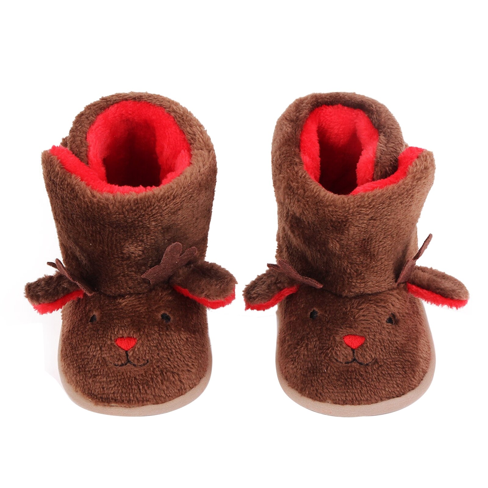 Weihnachten Baby Cartoon Tier Booties Weiche Sohle Plüsch Fleece Hausschuhe Kleinkind Erste Wanderer mit Nicht-Slip Boden 0-18 monate