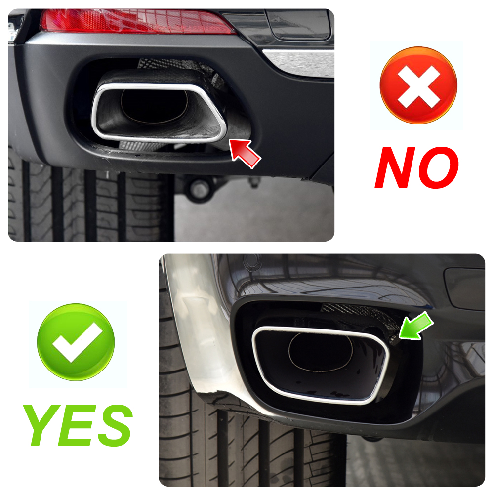 Roestvrij Staal Voor BMW X5 F15 X6 -18 Auto Staart Uitlaat Uitlaatpijp Output Cover Onderdelen (voor M Sport Versie)