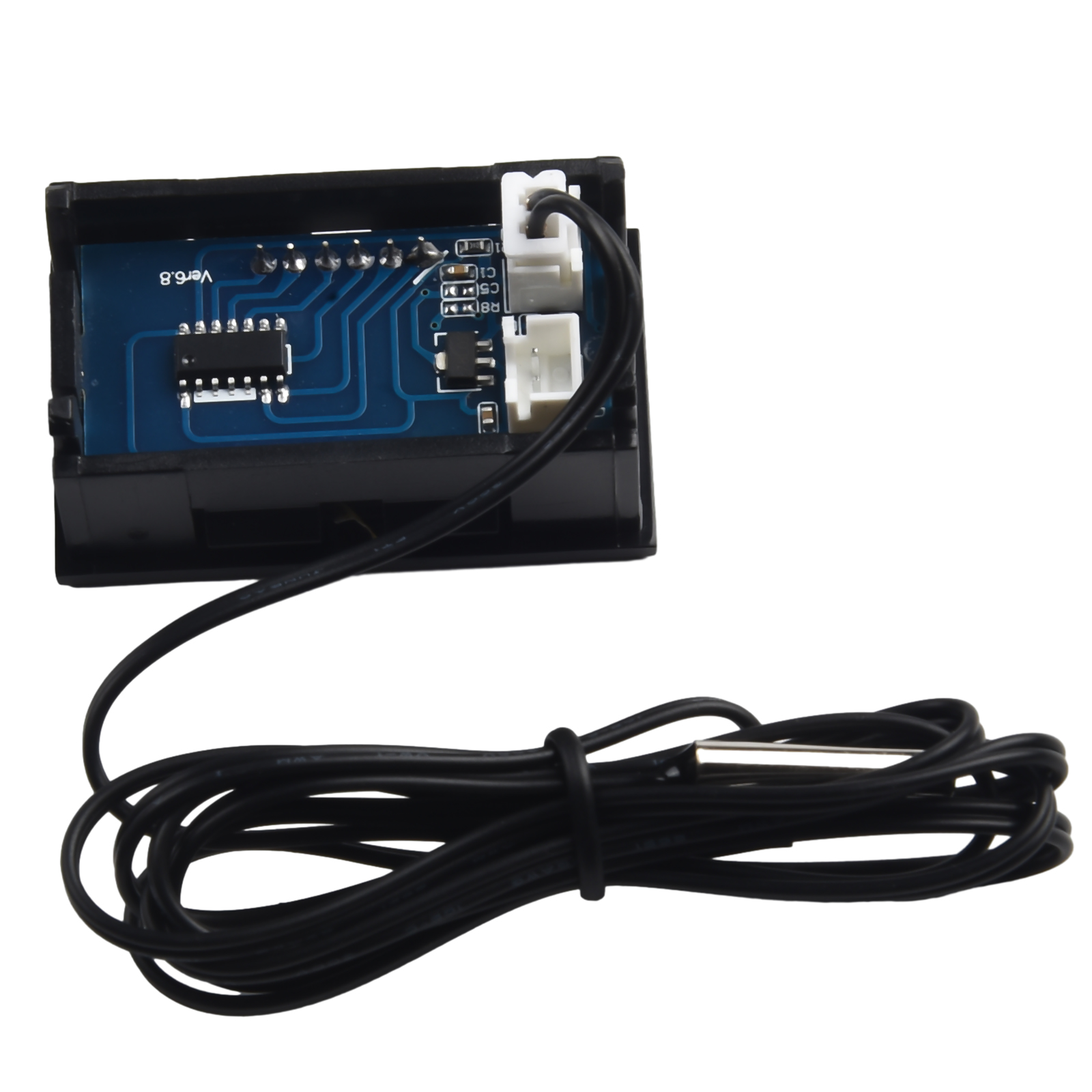 Accurate Digital LED Thermometer Gauge, Car Temperature Panel Meter, 1m Probe , Wide Application, Red/Green/Blue Light Options