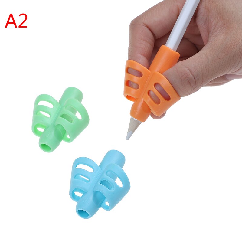3Pcs/Set Ergonomic Writing Aid For Kids Learning Hold Pen Writing Posture Correct Fit On Pencil Pen Drawing: A2