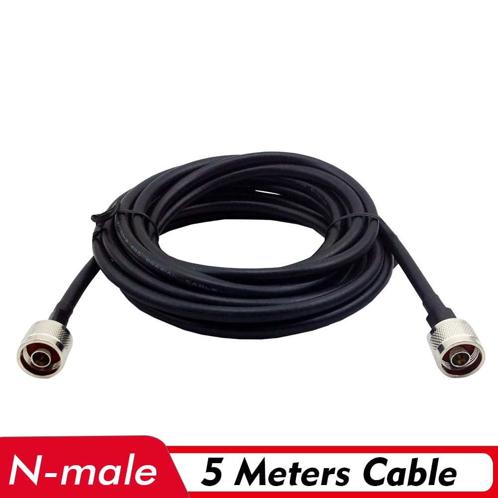 5 meter koaksialkabel n hanstik lavt tabssignal 5m kabelforbindelse med udendørs/indendørs antenne og 2g/3g/4g signalforstærker