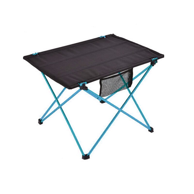 Bærbart foldebord aluminiumslegering ultralet skrivebord til camping udendørs møbler picnic strandbord sammenfoldelige rejseborde: Blå
