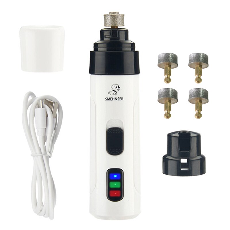 Nagel Clipper Für Hunde Nagel Clippers Haustier Grinder Kurze Unhas Gato Für Katzen Hund Nagel Clipper USB Tier Pflege Trimmer geräuscharm: New Set and 4 Head