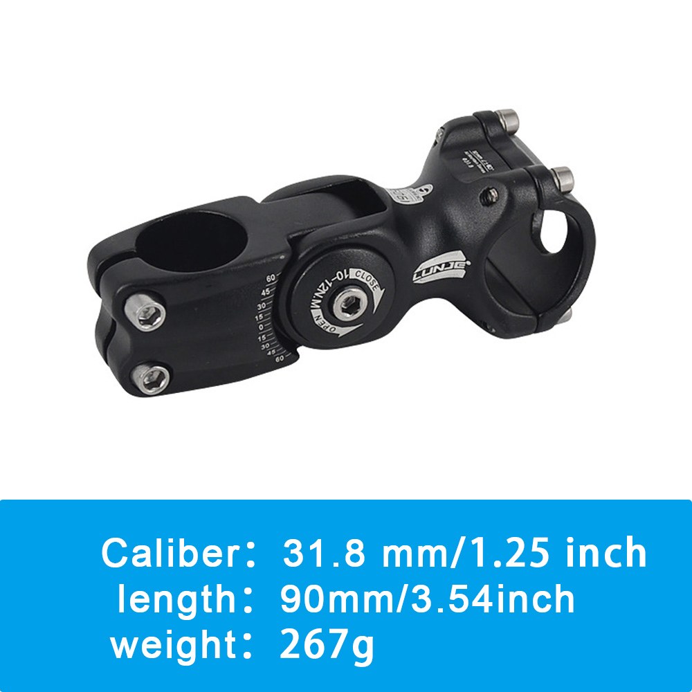LUNJE Mtb lenker vorbau 60 Höer Erzähler für 1/1,25 zoll Lenker Vorbau für Straße Stadt-Fahrrad Fahrrad teil aufstieg Verlängerung: 31 8mm 90mm