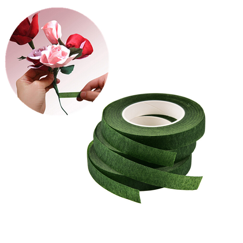 12m florist stjälk grön färg tejp tråd blommigt arbete plastron blommig återförslutningsbar elastisk tejp wrap bredd : 12mm