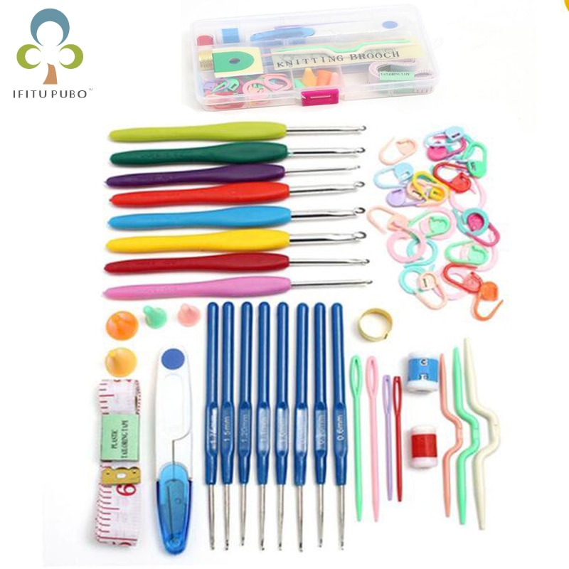 1 set thuisgebruik naaigereedschap, haaknaalden, naalden, steken, breien, knutselkoffer, haakset, haakset met koffer, zxh