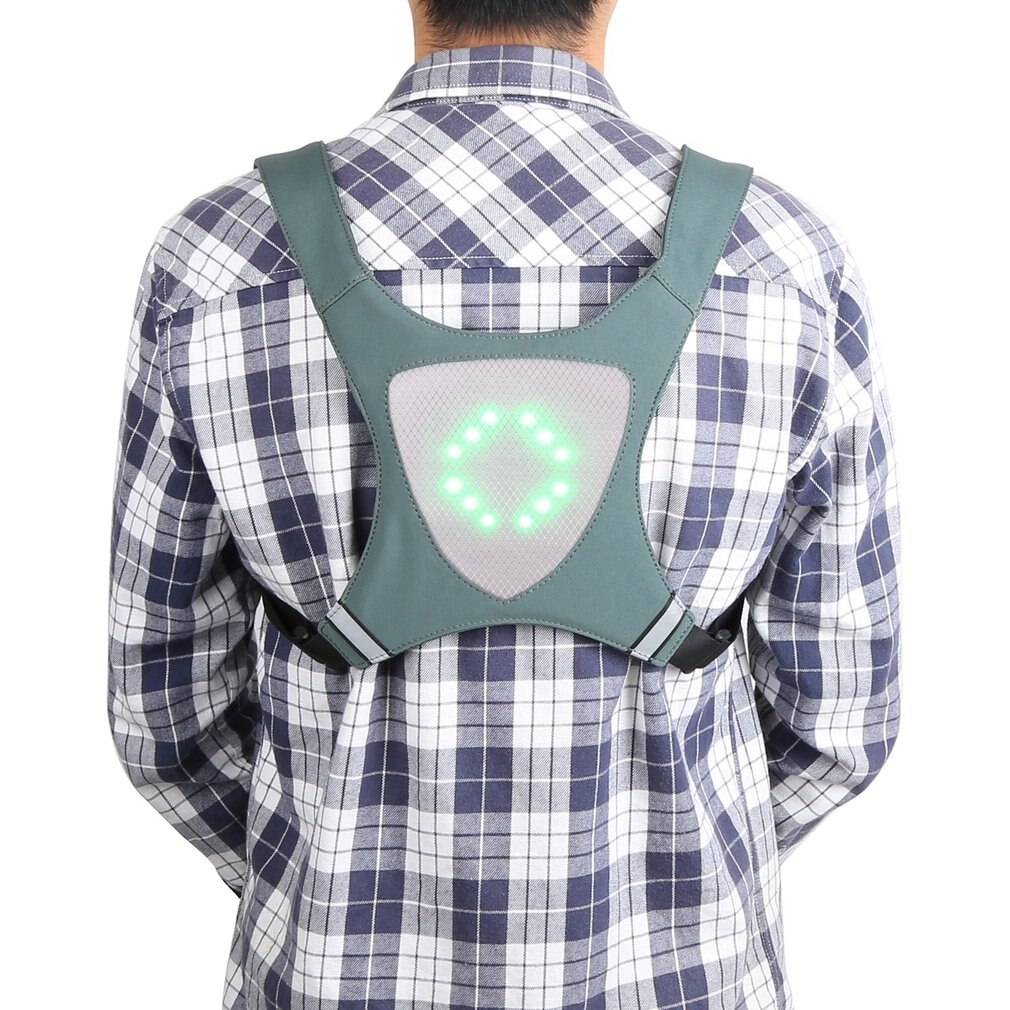 Chaleco de seguridad inalámbrico con emisor de luz LED con control remoto bolsa iluminada Chaleco de ciclismo chaleco para montar