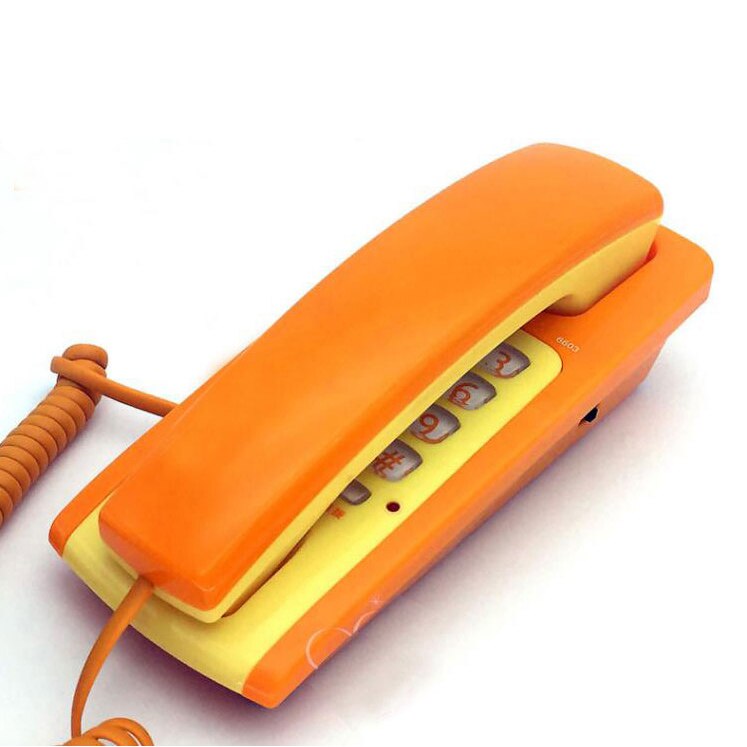 Klassische mini festnetz telefon fest Telefon Wand Montiert Fixe Telefonos De Casa huis telefoon telefonos de casa home office: Orange