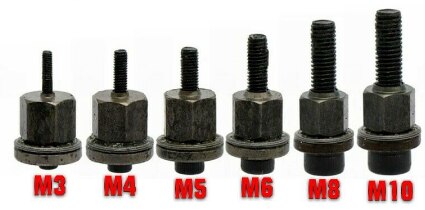 Tuercas de cabeza de remache de mano, herramienta de remachado de fácil instalación, reemplazos de cabeza de mandril de punta, M3, M4, M5, M8, M10: M3 M4 M5 M6 M8 M10