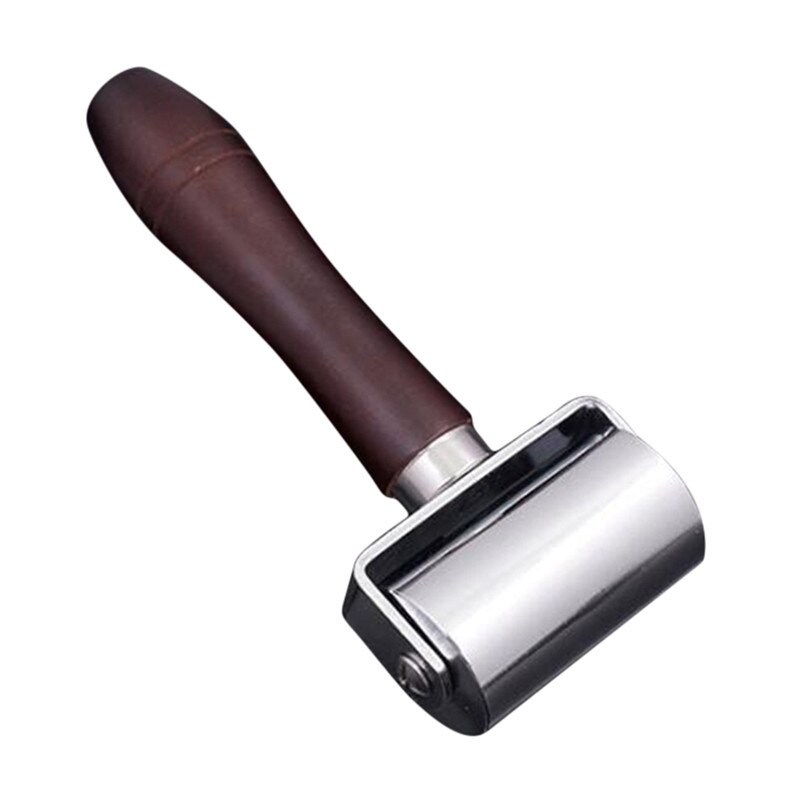 Hand Roller Staal Platte Druk Roller Diy Leer Lege Ondersteuning Apparaat Degelrol Wiellager Lederen Gereedschap: 60mm