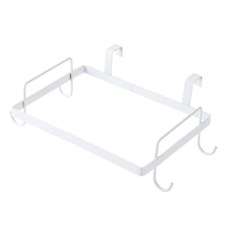 Trash Bin Shelves Cupboard Door Back Hanging Storage Rack Office Kitchen Organizers Rubbish Garbage Bag Holder Trash Bags Shelf: white