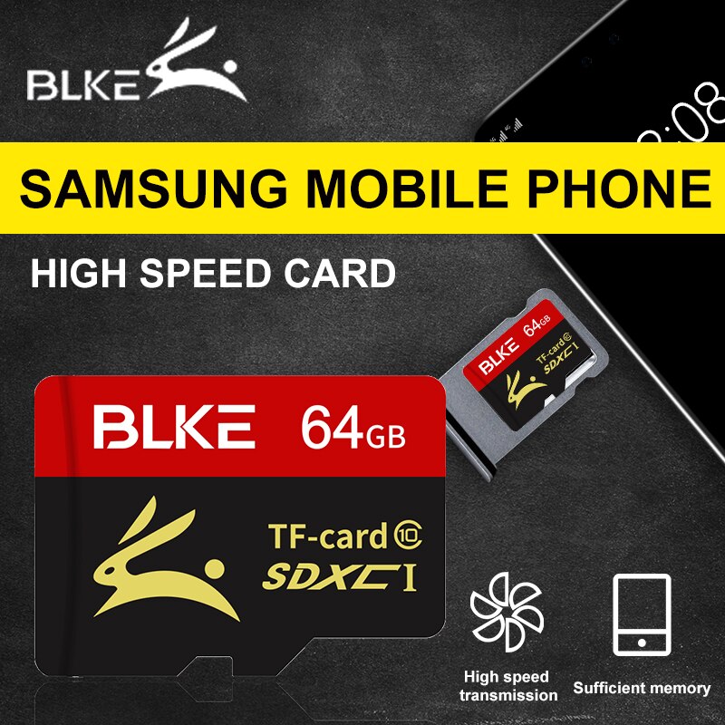 Blke tf-kort minneskort microsd för samsung galaxy  s20 note 10 s10 note 9 a70s a50s w2019 m30s s8 m30s s9 note 8 c7 c 8 c5 pro: 64gb