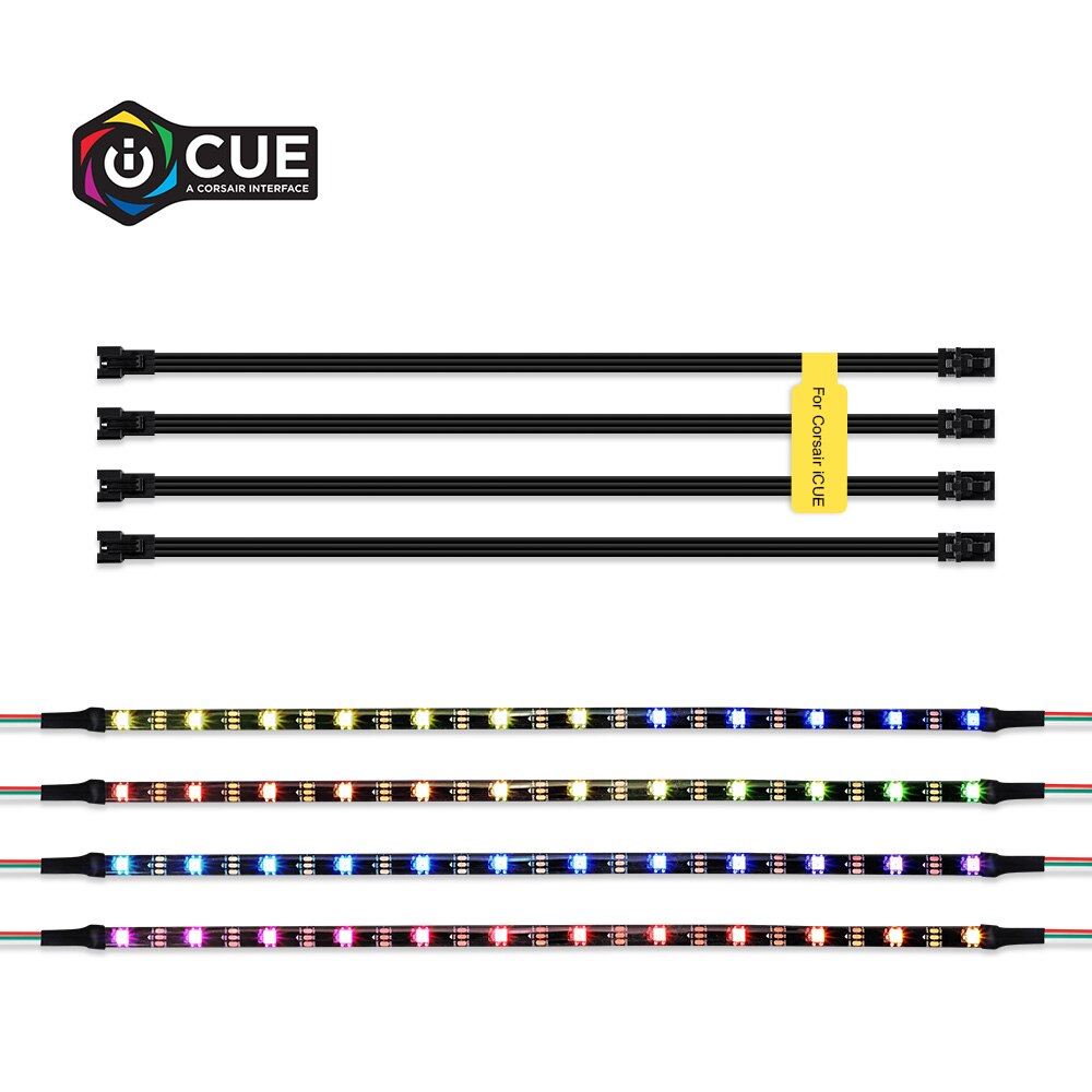 40cm Addressable WS2812b Digital LED Strip Rainbow RGB LED Lighting Kit for PC Computer Case Decor, for iCUE a CORSAIR Interface: 4 x 40cm 12 LEDs