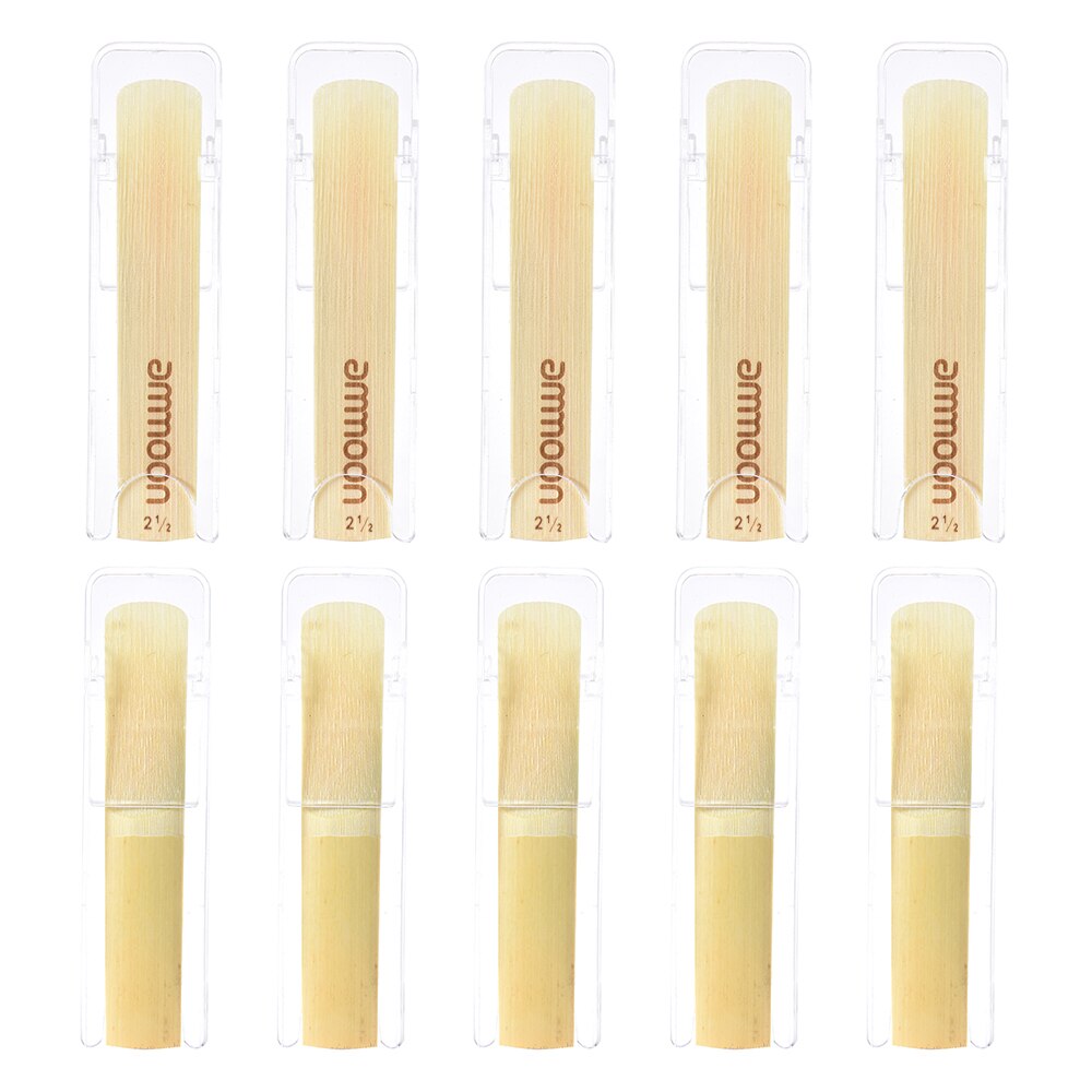 Ammoon Bb Clarinet Reeds - Strength 2.0, 2.5, 3.0 - 10 Pieces per Box - Bamboo