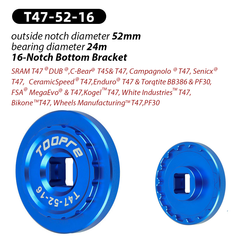 Toopre Bike 12-Notch 16-Notch BB Bottom Bracket Removal and Installation Tool Sleeve T45 T47