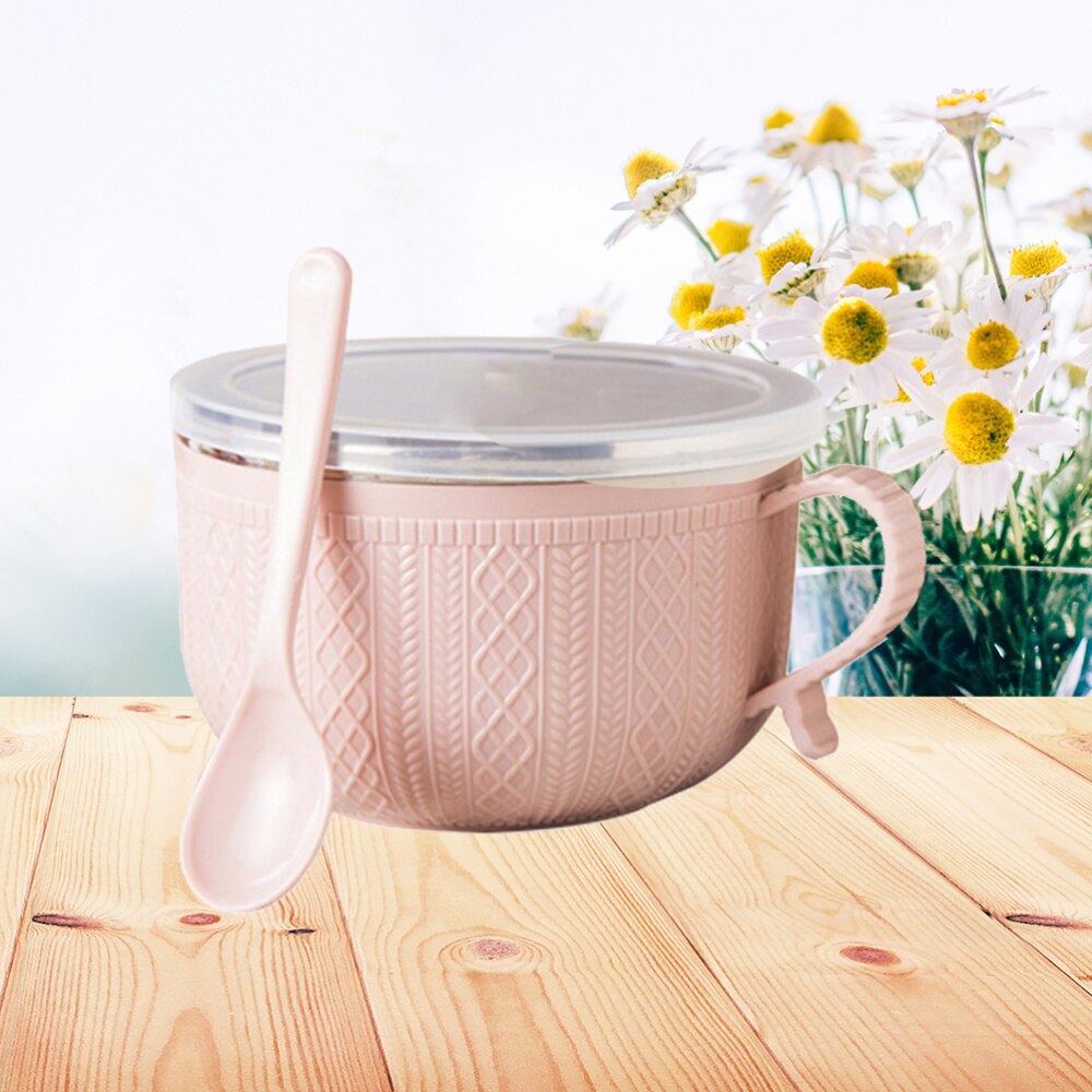 1pc Lunch Box Double layers Stainless Steel Thermal Insulation Bento Box Food Storage Container Lunch Box with Handle and Spoon: Picture 1