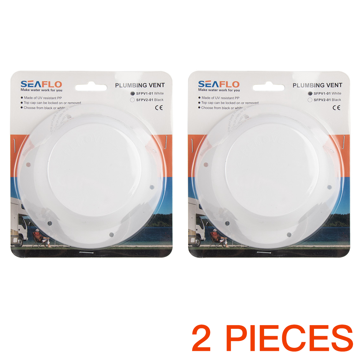 Boot Rv Vent Cap Regendicht Paddestoel Hoofd Vorm Ventilatie Cap Top Mounted Ronde Uitlaat Vent Cap Voor Rv Accessoires: 2 PIECES