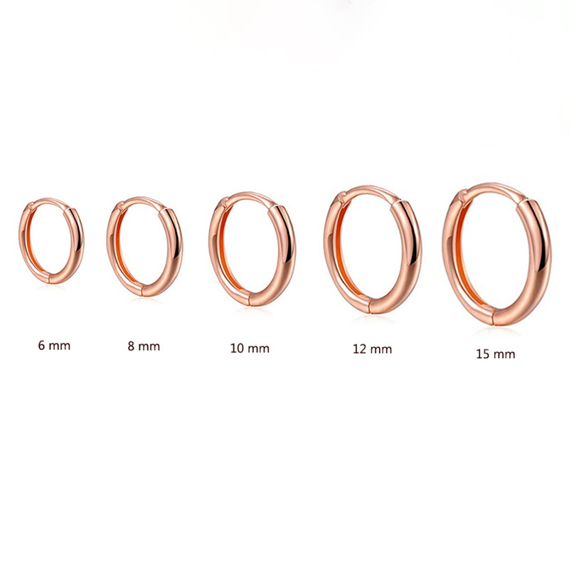 Pendientes de aro minimalistas de acero inoxidable para mujeres y niñas, aretes pequeños de Color dorado, de boda, hebilla suave para hueso del oído, 2 uds.: Negro / Rodio plateado