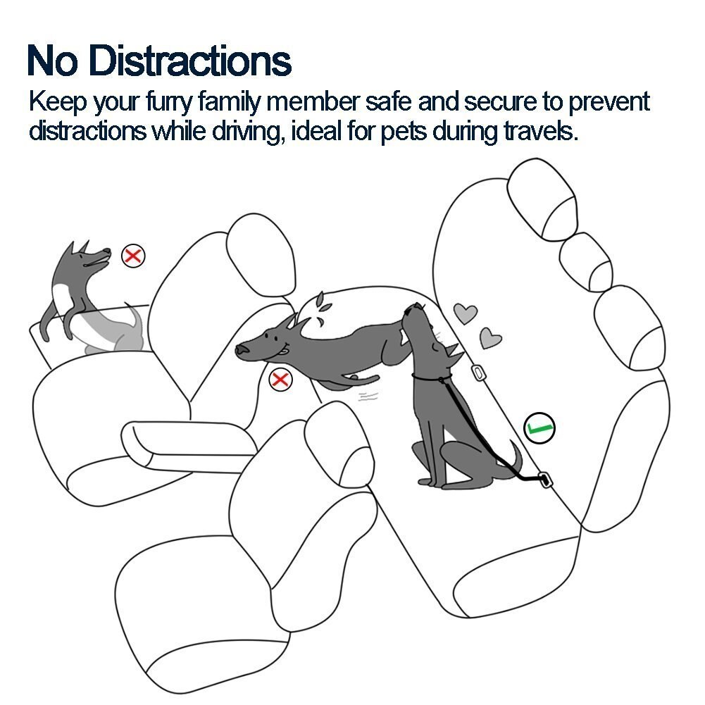 2 Packs Verstelbare Hond Veiligheidsgordel Huisdier Autogordel Veiligheid Leads Voertuig Veiligheidsgordel Harnas Gemaakt van Nylon Denim Stof Huisdier Product