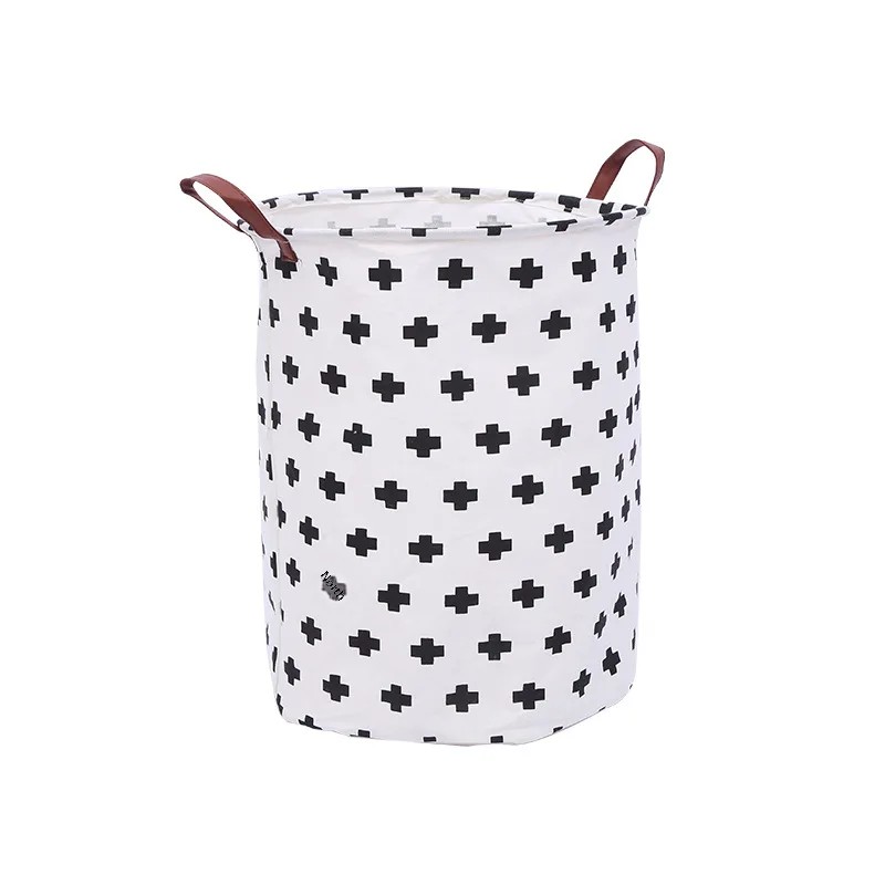Foldable Cotton Linen Laundry Basket Bathroom Dirty Clothes Hamper Toy Storage Bag Home Organizer Foldable Fabric Hamper