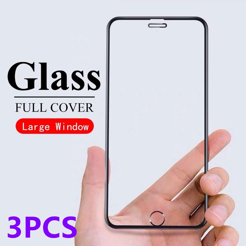 Protecteur d&#39;écran, 3 pièces, en verre trempé pour iPhone 7 8 6S Plus 12 11 Pro X XR XS Max 12 11 SE