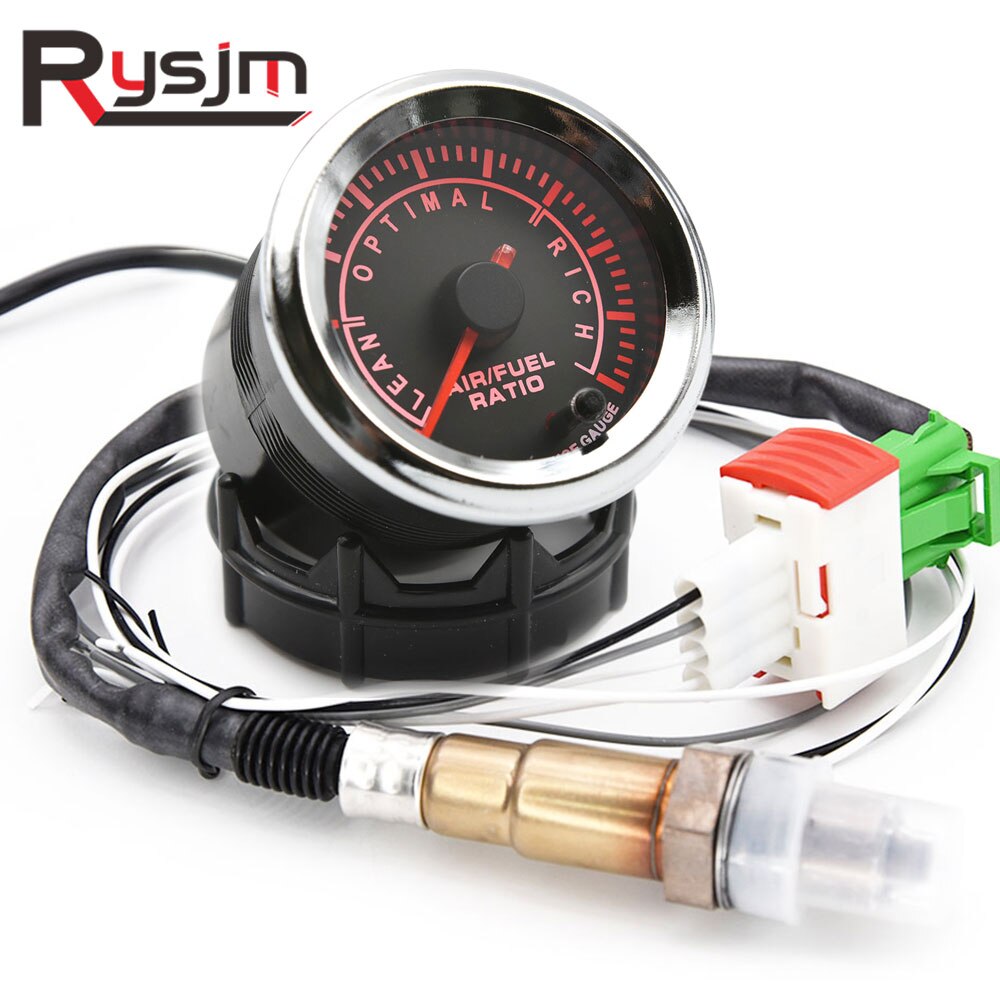 52Mm Air Fuel Ratio Gauge 7 Kleuren Achtergrondverlichting + Smalband O2 Zuurstofsensor Auto Gauge Fit Voor 12V auto Air Fuel Ratio Afr Sensor