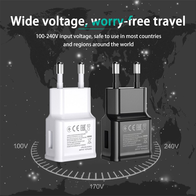 20 Teile/los 2in1 USB Ladegerät Adapter mit Typ C Usb Kabel Für Samsung S8 S9 S10 9V 1,67 A adaptive Schnelle Lade USB Ladegerät