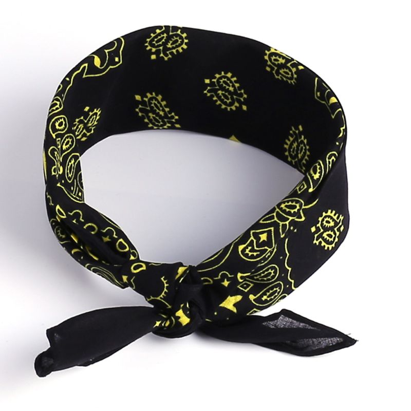 Etniczne kolorowe słonecznik podwójne z tkaniny tureckiej w kwiaty dla obu płci bawełna kwadratowy szalik motocykl z pałąkiem na głowę Bandana biodro-chmiel opaska krawat