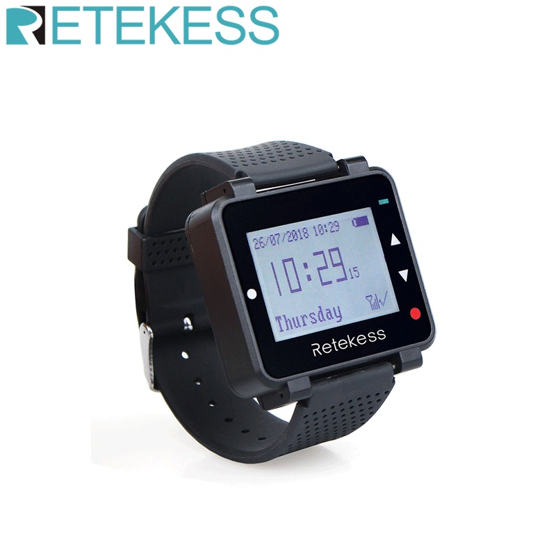 Reloj receptor Retekess T128 de 433,92 MHz para sistema de llamadas inalámbrico, camarero, buscapersonas, equipo de restaurante, servicio al cliente