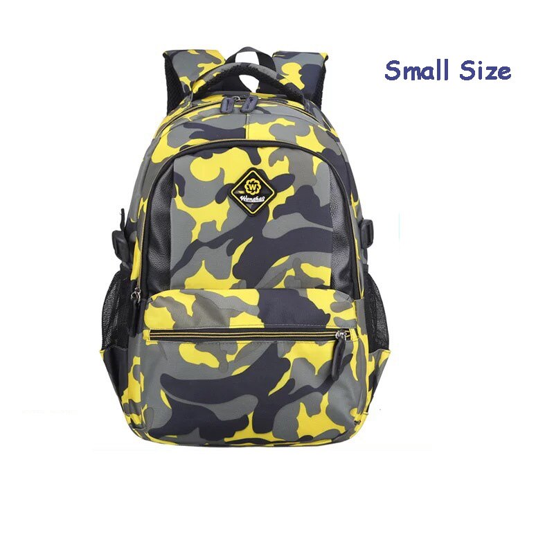 Camouflage Jungen Schule Taschen Grundschule Rucksack Kinder Rucksäcke Für Schule Kinder Schul Mädchen Bookbag: Small Yellow