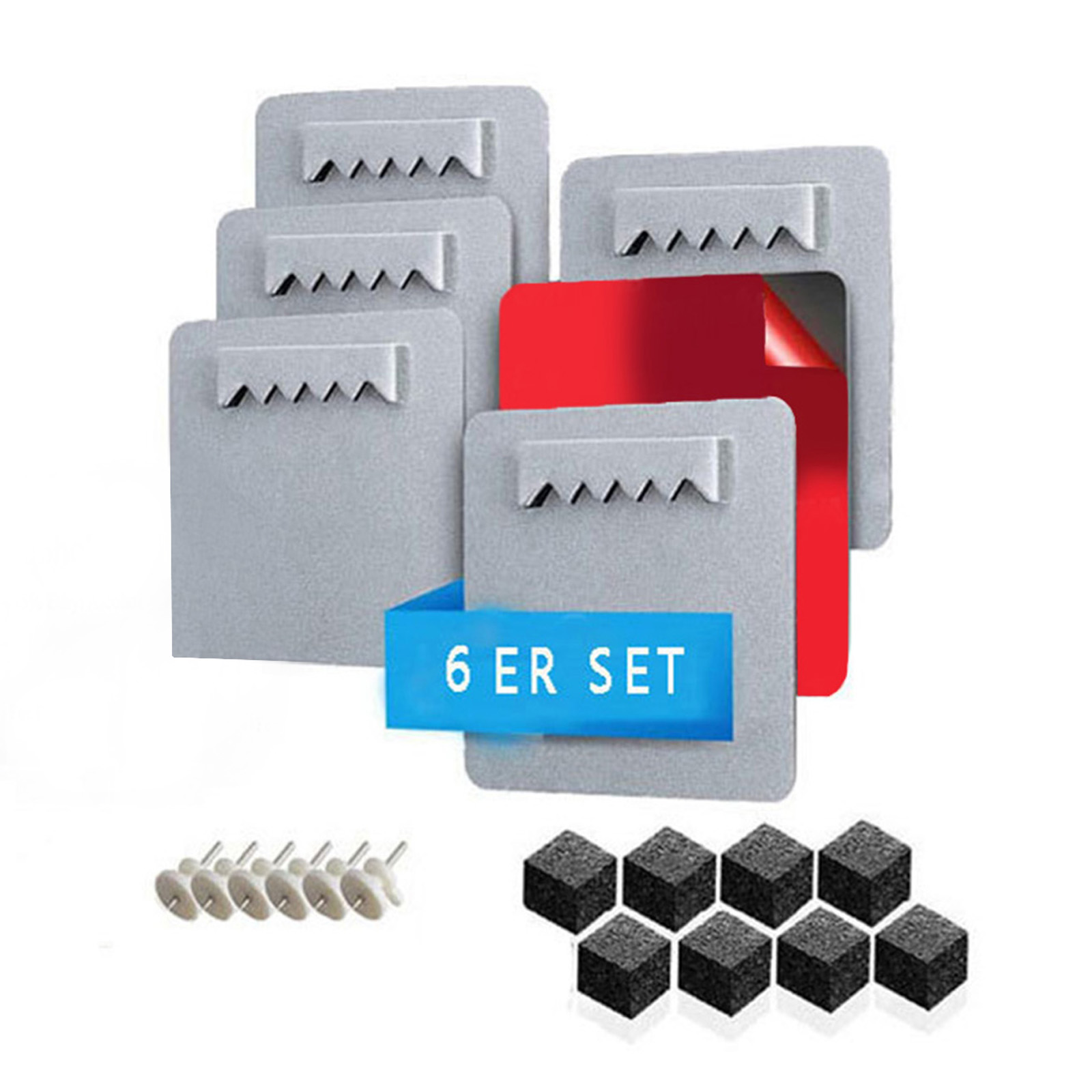 6-pack fotohangers 3,15 x 3,15 inch metalen hangers foto-ophangplaat thuiskantoor decor spiegelframe haak ﻿: Default Title