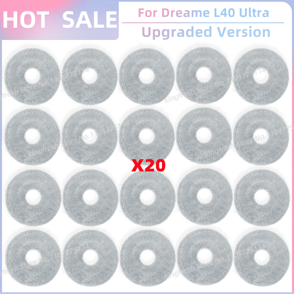 Compatible avec (Dreame L40 Ultra/ X40 Ultra, MOVA P50 Pro Ultra / P10 Pro Ultra) Pièces de Rechange pour Aspirateur Rouleau Principal Brosse Latérale Filtre Hepa Chiffon de Nettoyage Tampon Sac à Poussière Accessoires: WHITE