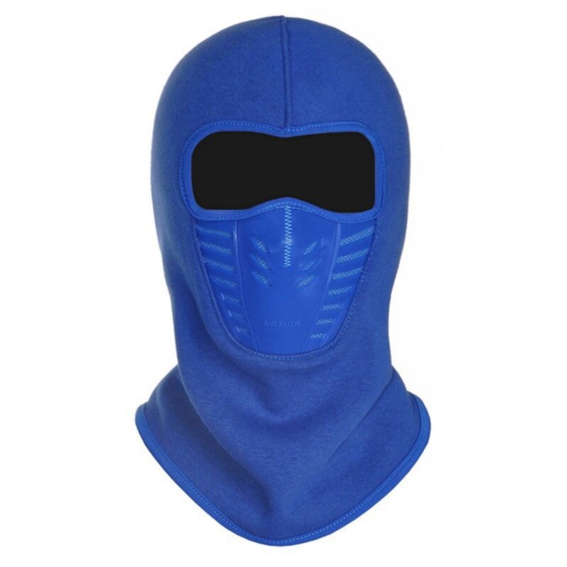Masque facial coupe-vent pour moto, d&#39;hiver, pour Motocross, pour l&#39;extérieur, en molleton thermique, pour vélo: Bleu