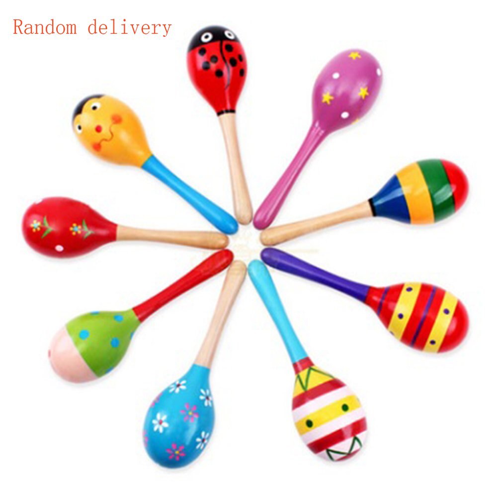 ! Kids Baby Houten Speelgoed Maracas Rumba Shakers Musical Party Rammelaars Verkoop