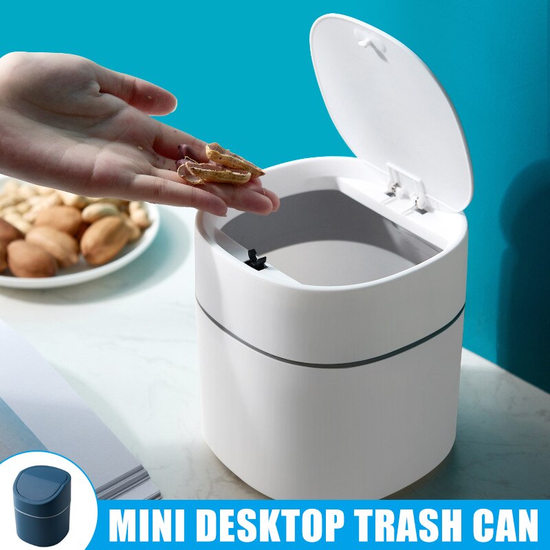 Mini Mülleimer Schreibtisch Papierkorb mit Deckel Kleine sehr klein Arbeitsplatte Müll Behälter für Sekretariat Heimat AUG889