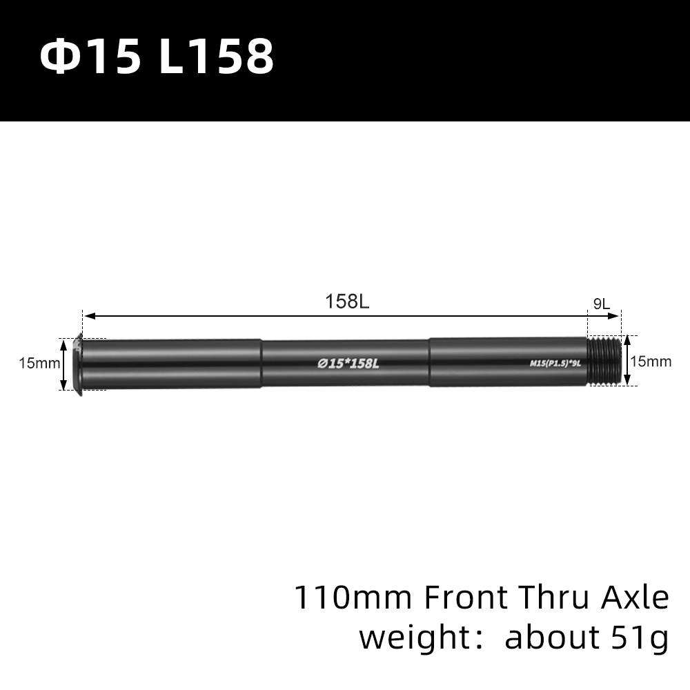 Bike Thru Axle Front Fork Shaft Skewers Rear Hub Thru Axle 12x126/162 M12xP1.5 M15 Bike Quick Release: light yellow