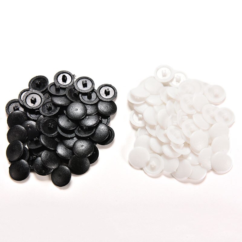 50/200x skruvlock av plast med clip on pozi-huvud svart vit färger болт с шариком accessori moto