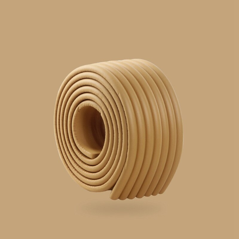 2M Desk Edge Guard Strip Self-Adhesive Door and Window Sealing Strip Baby Safety Table Corner Protection Anti-collision Strip: Wood color