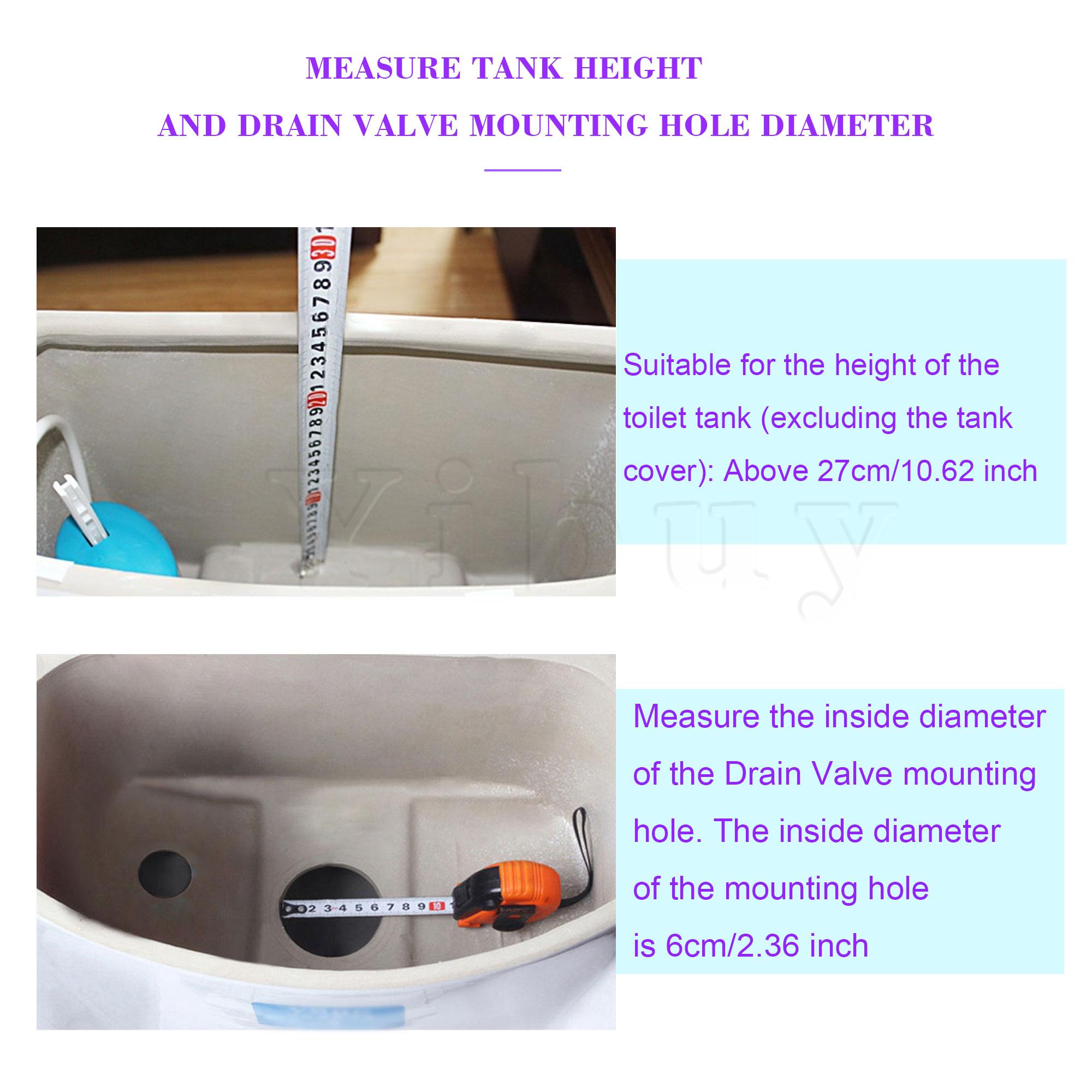 Toilet Drain One-piece Accessories Replacment Dual Flush Height 10.62"