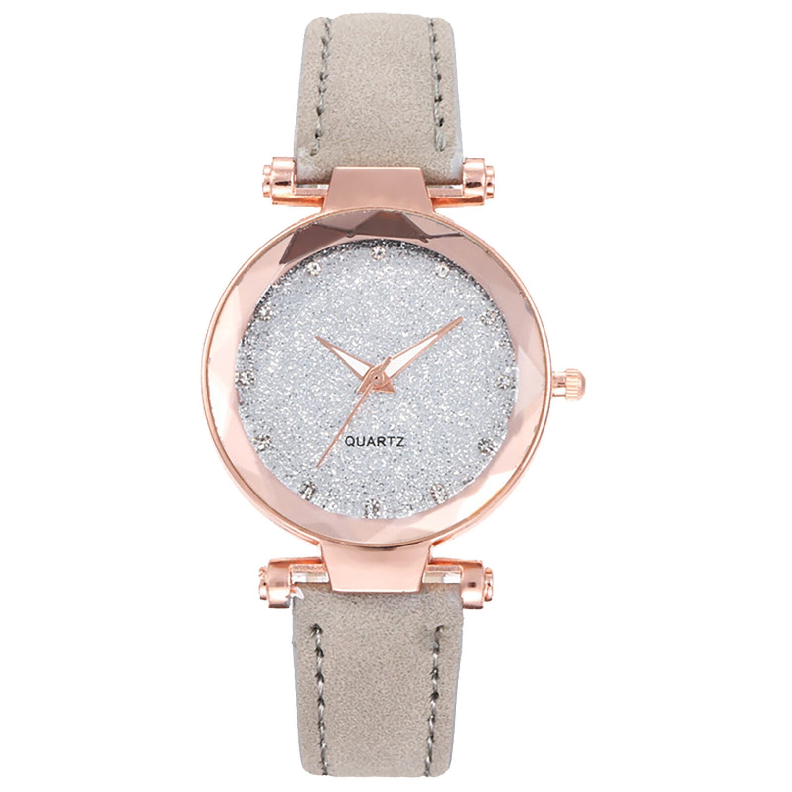 Quartz Horloges Modieuze Star Sky Prachtige Diamanten Retro Lederen Band Quartz Dames Horloge Relogio Feminino Montre Femme: E