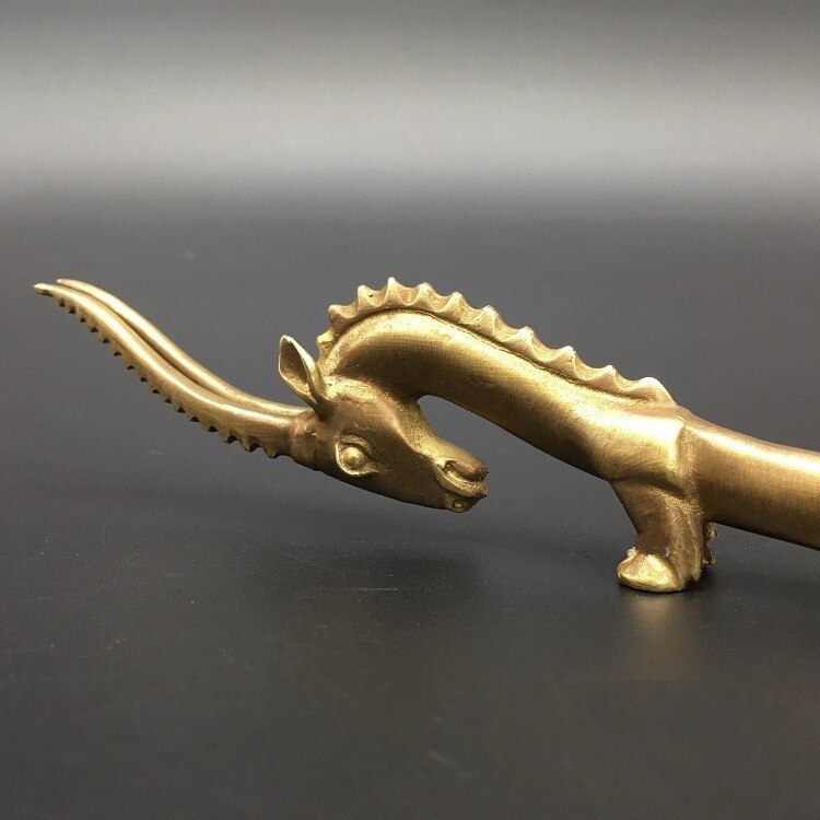 Collectie Chinese Messing Gesneden Mooie Dier Schapen Vorm Borstel Pen Houder Mooie Kleine Standbeelden