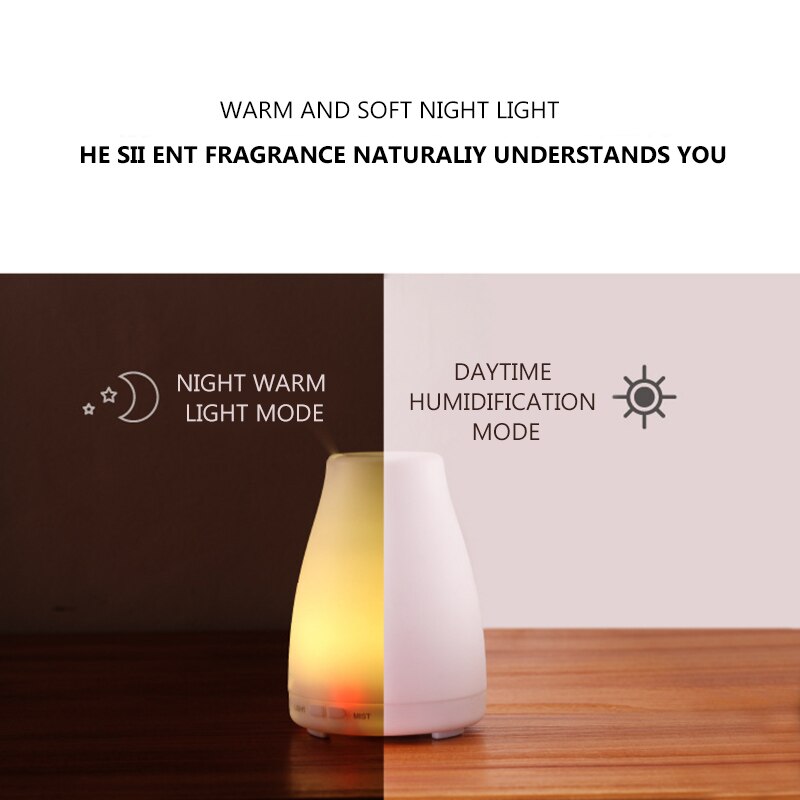 Elektrische Luft Diffusor Mini Luftbefeuchter Nachtlicht Ultraschall Zerstäuber Schreibtisch Ätherisches Öl Aromatherapie Maschine Einstellbar