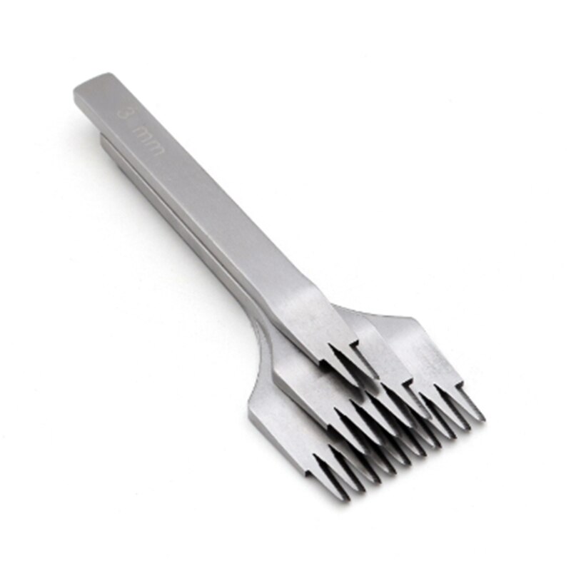 3.0mm couro costura punch tool cinzel couro perfurador conjunto de ferramentas artesanato polimento garfo laço costura